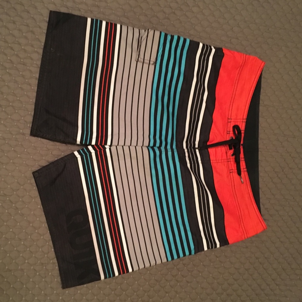 EUC Quiksilver striped board shorts